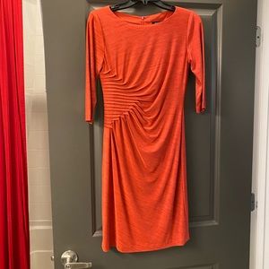 Tahari burnt orange 3/4 sleeve dress, size 2